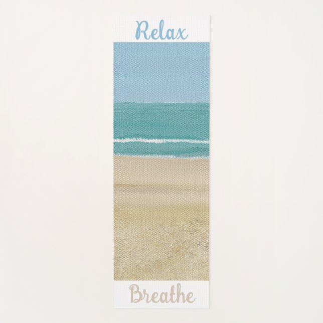 Beach Scene Sand Ocean Sky Yoga Mats (Front)