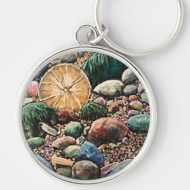 Beach Scene Sandy Browns Painting Key Ring (Front)
