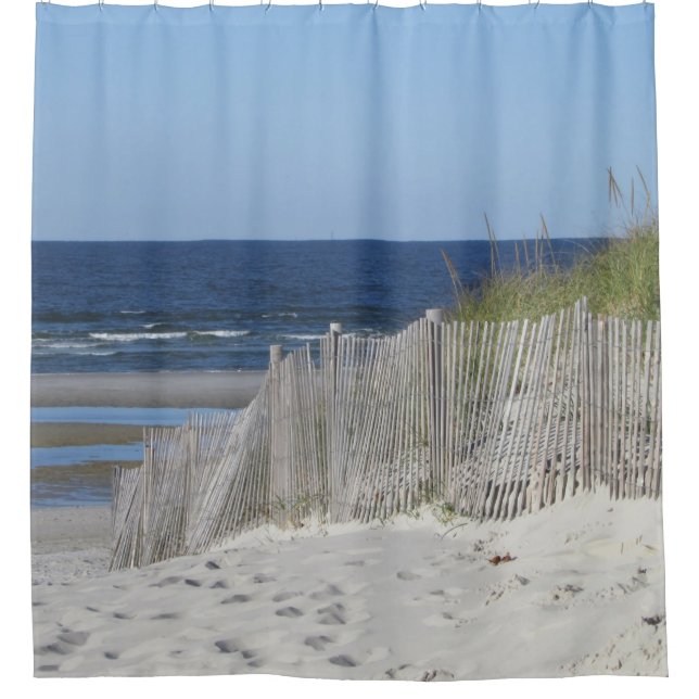 Beach scene shower curtain (Front)
