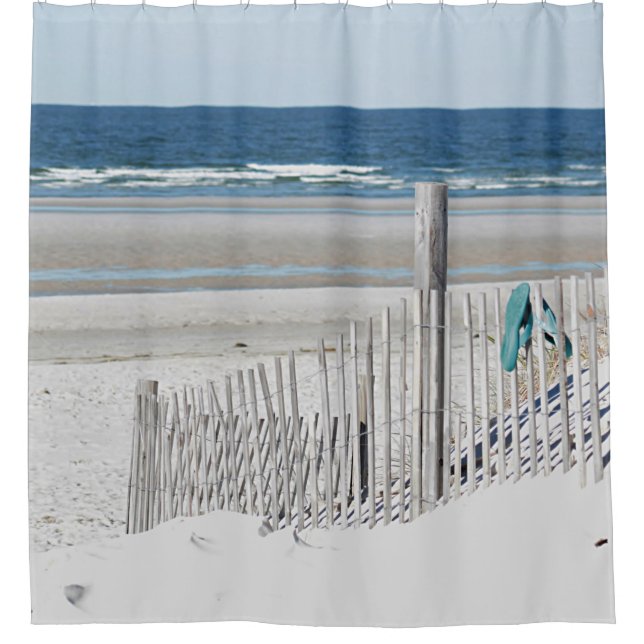 Beach scene shower curtain (Front)