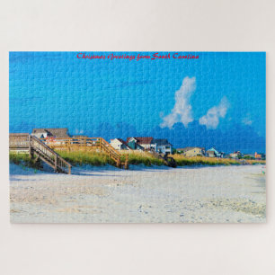 Beach Scene South Carolina. Christmas Greetings Jigsaw Puzzle