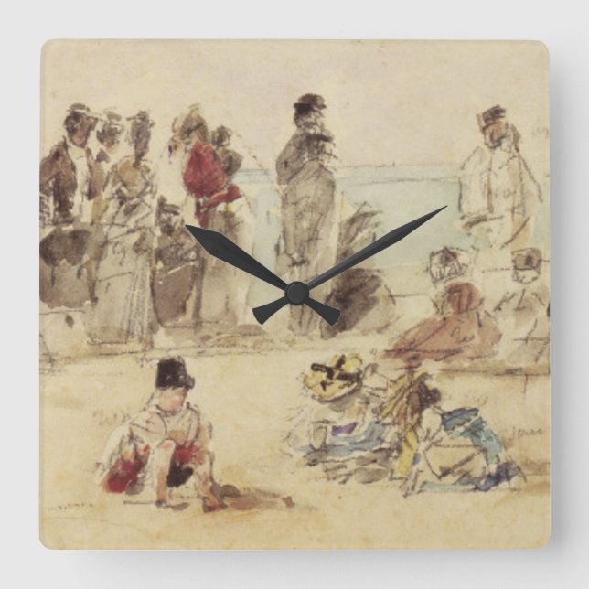 Beach Scene Square Wall Clock (Front)