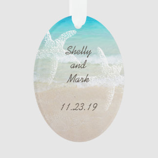 Beach Scene Starfish Wedding Favour Ornament