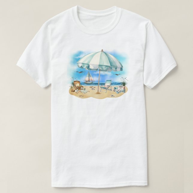 Beach Scene T-Shirt (Design Front)