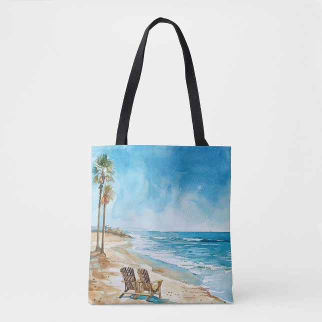 Beach Scene Tote Bag (Front)