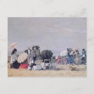 Beach Scene, Trouville, 1873 Postcard