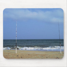 Beach Scene With Fishing Poles