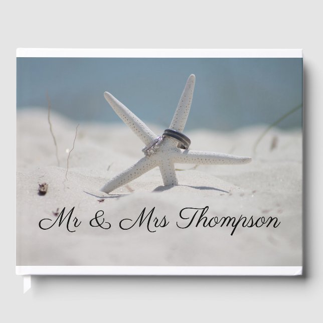 Beach Scene with Starfish Guest Book (Front)