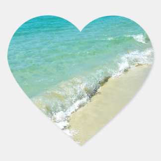 Beach scenery heart sticker