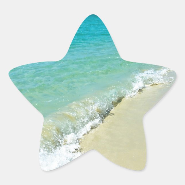 Beach scenery star sticker (Front)