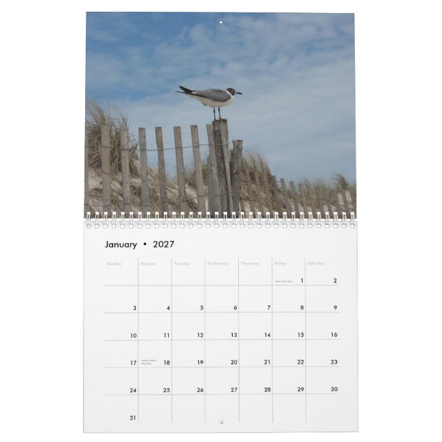Beach Scenes 19 month 2011-2012 Calendar (Jan 2027)