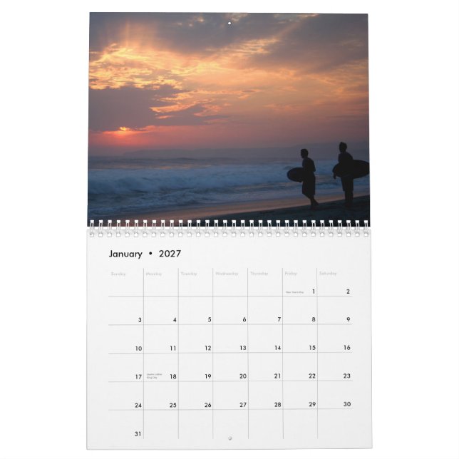 Beach Scenes Calendar (Jan 2027)