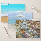 Beach Scenes Colourful Seashells Decorated Folders