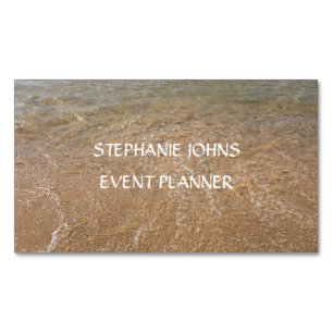 Beach Scenic Sea Photo Event Planner Custom Text Magnetic Business Card