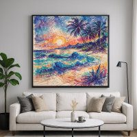 Beach Scribbles - Line Art Style Landscape