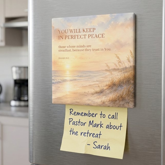 Beach Scripture of Isaiah 26:3 Perfect Peace Faith Magnet (Creator Uploaded)