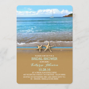 Beach sea bridal shower invitations