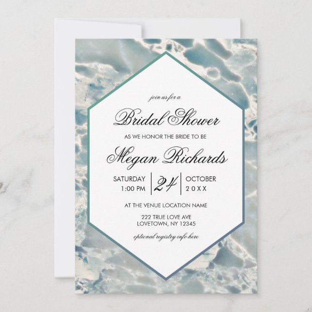 Beach Sea Glass Ocean Bridal Shower Invitation (Front)