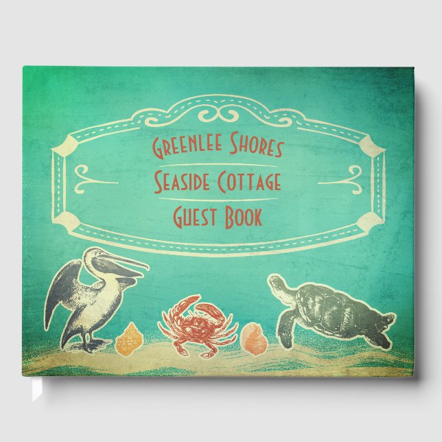 Beach Sea Life Costal Vacation Rental Welcome Guest Book (Front)