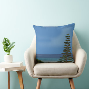 Beach Sea Pine Tree Landscape Cushion