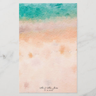 beach sea sand tropical wedding notepaper stationery