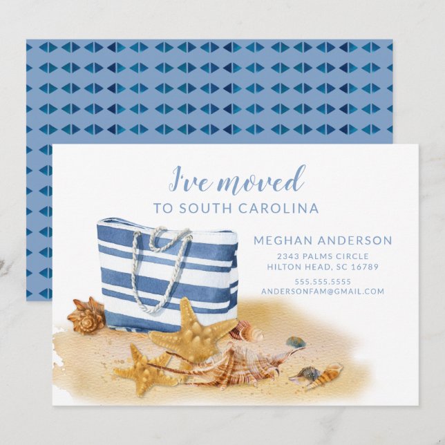 Beach Sea Shell Moving Announcement (Front/Back)