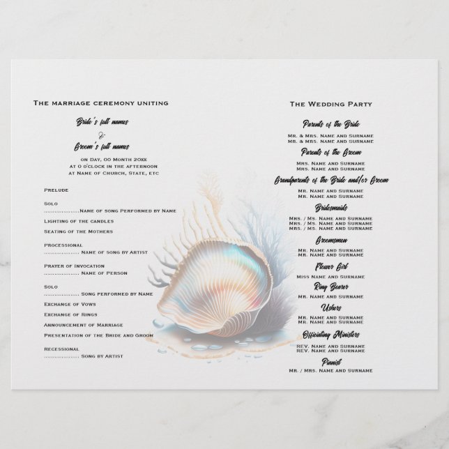 Beach sea shell nautical marine seashells 3D chic (Front)