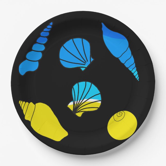 Beach Sea Shell  Paper Plate (Front)