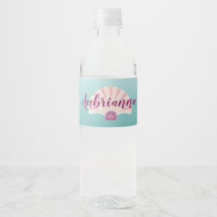 Beach Sea Shell Water Bottle Label