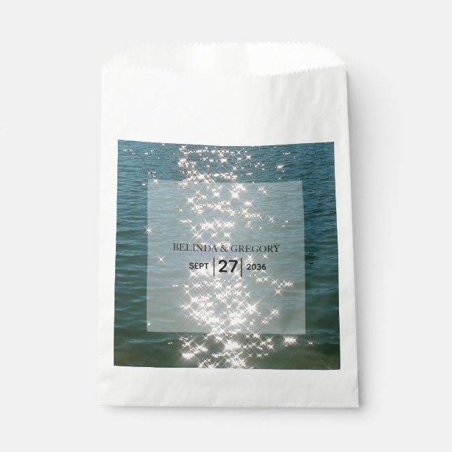 Beach Sea Water Sparkles Wedding   Favour Bags (Front)
