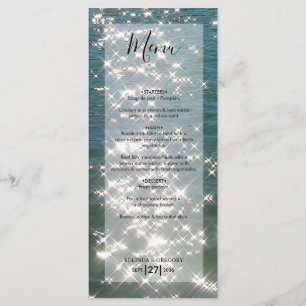Beach Sea Water Sparkles Wedding Menu