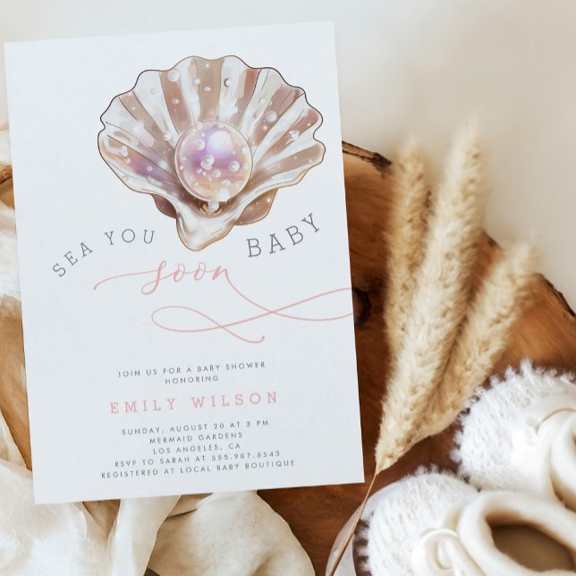Beach Sea You Soon Baby Shower Invitation (Creator Uploaded)
