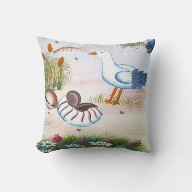Beach Seagull Cushion (Front)