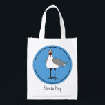 Beach Seagull Reusable Grocery Bag<br><div class="desc">The ever present seagull!  This reusable bag is wonderful for putting a gift in or for carrying almost anything.  It's VERY strong!
Personalise it with the name of any beach you like or a person's name!</div>