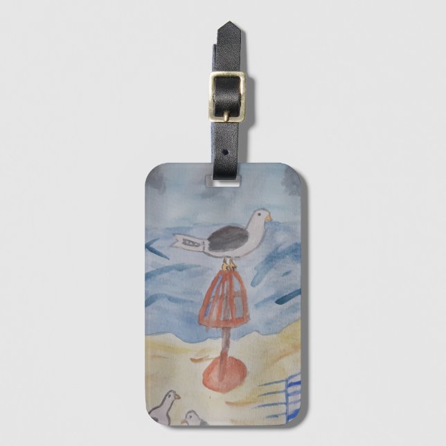 Beach Seagulls Luggage Label (Front Vertical)