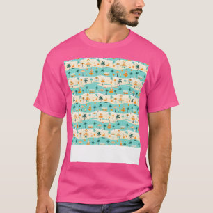 Beach Seamless Pattern Summer Palm Tree Waves Coas T-Shirt