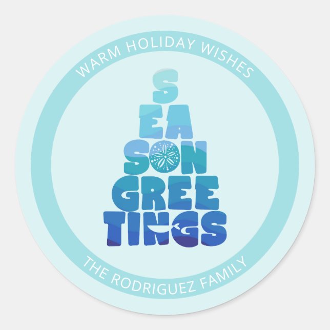 Beach Seas And Greetings Classic Round Sticker (Front)