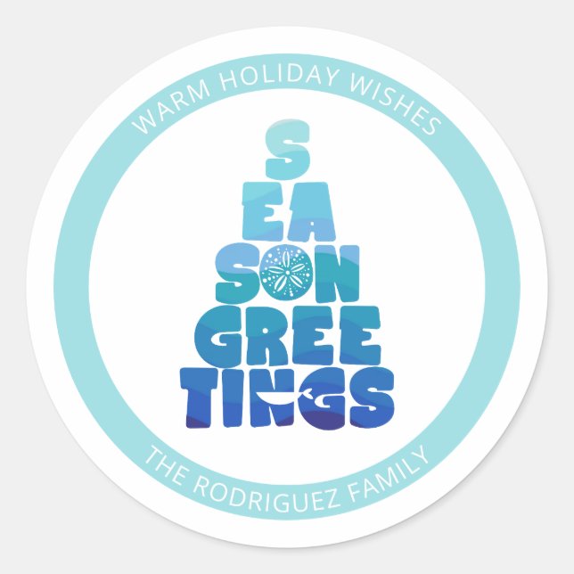 Beach Seas And Greetings Classic Round Sticker (Front)