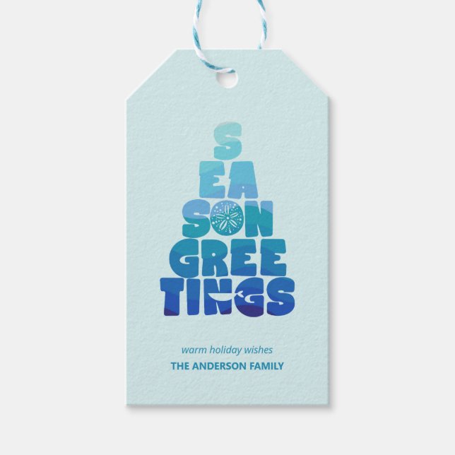 Beach Seas And Greetings Gift Tags (Front)