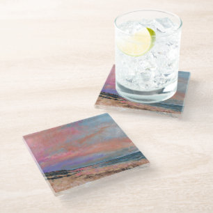 Beach Seascape Fine Art Beach Painting Glass Coaster