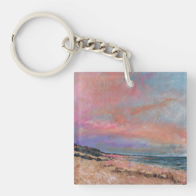 Beach Seascape Fine Art Beach Painting Key Ring (Front)