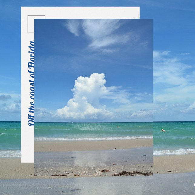 Beach Seascape with Storm Clouds Photographic Postcard (Creator Uploaded)