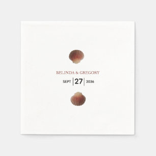 Beach Seashell Clams Wedding Napkin