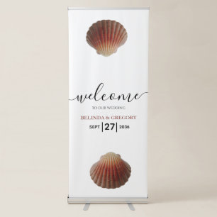 Beach Seashell Clams Wedding Welcome Sign