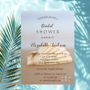Beach Seashell, Hearts Reception Invitation