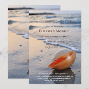 Beach Seashell Sea Celebration Of Life Invitation