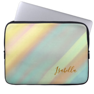 Beach Seashell Vibe Custom Name Laptop Sleeve