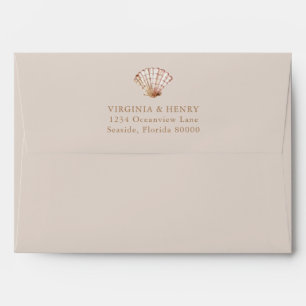 Beach Seashell Wedding Envelope