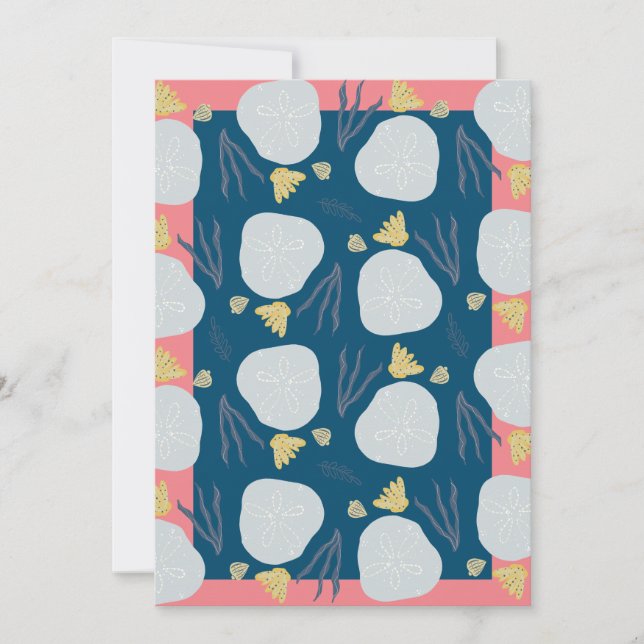 Beach Seashells Hand Drawn Greeting Card (Front)