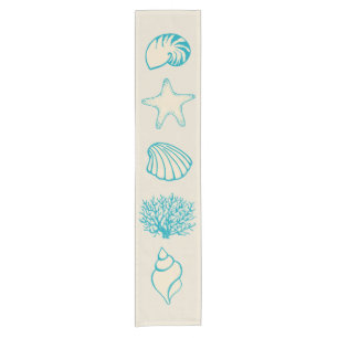 Beach Seashells Ocean Nautical Table Runner